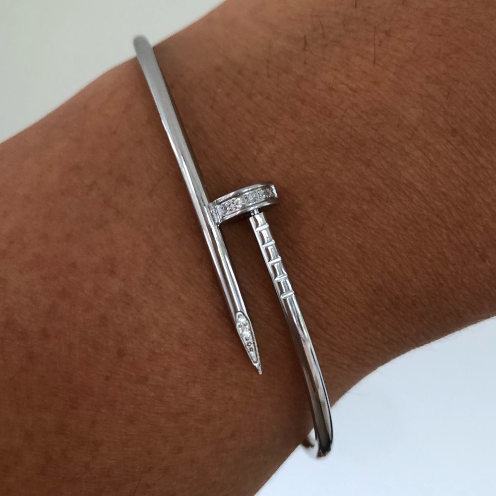 Small Model Nail Bracelet with Zirconia stones